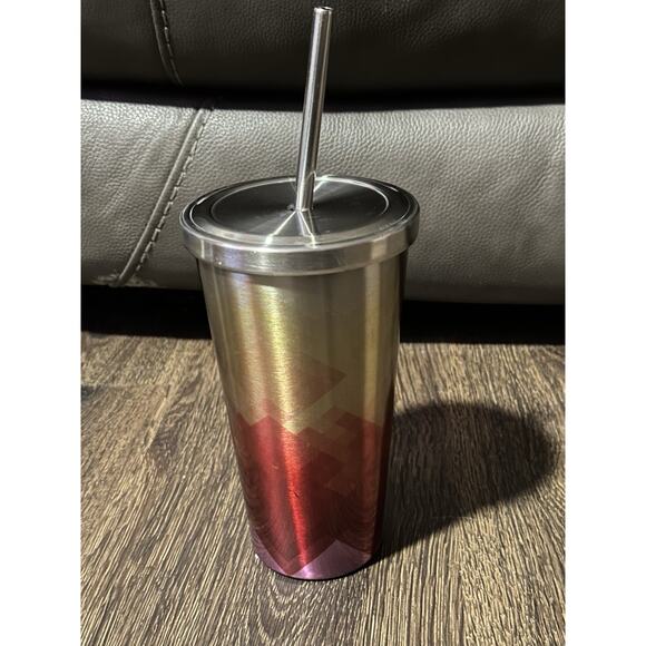 Starbucks Multi-Colors Geometric Stainless Steel Cold Cup 16 Oz. 2014. Preowned - Picture 3 of 10